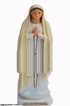 Tượng Đức Mẹ Fatima màu trắng 40cm TDMFTM03