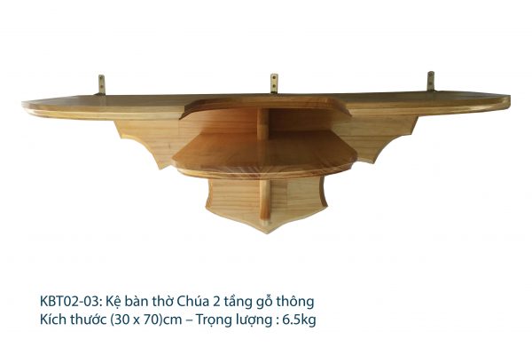 Kệ bàn thờ chúa 2 tầng 30x70cm - KBT06