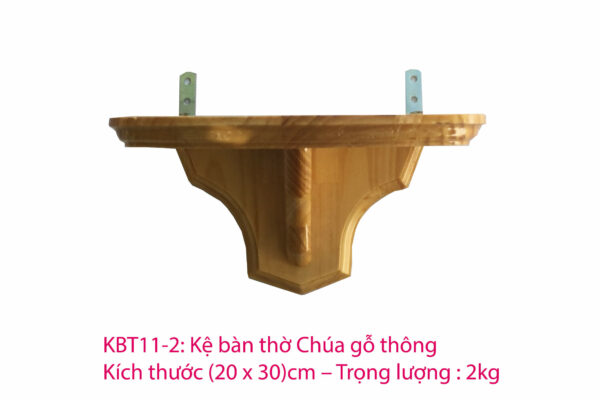 Kệ bàn thờ chúa bằng gỗ thông 25x30 - KBT03