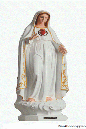 tượng đức mẹ fatima màu Trằng 80cm