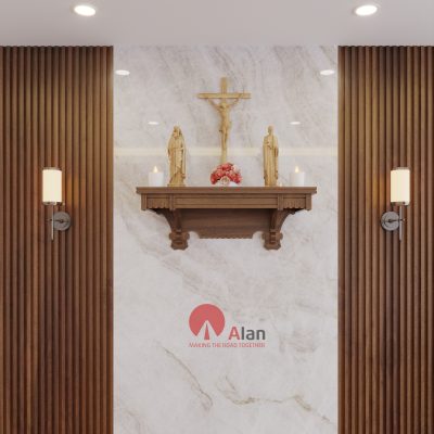 CA02 - Brown góc 1 Bàn thờ công giáo CA02 - Brown góc 1