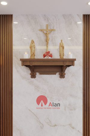 Bàn thờ công giáo CA02 - Brown góc 1