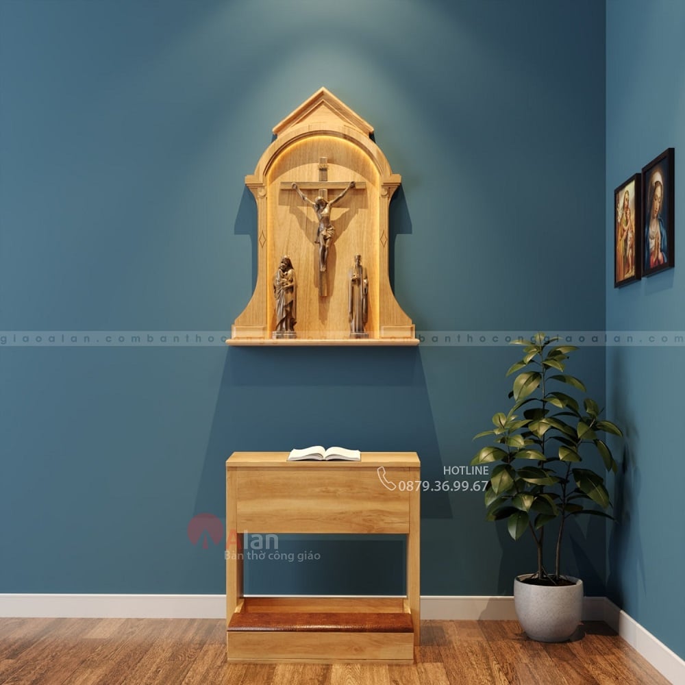 Mẫu bàn thờ công giáo bằng gỗ CA06