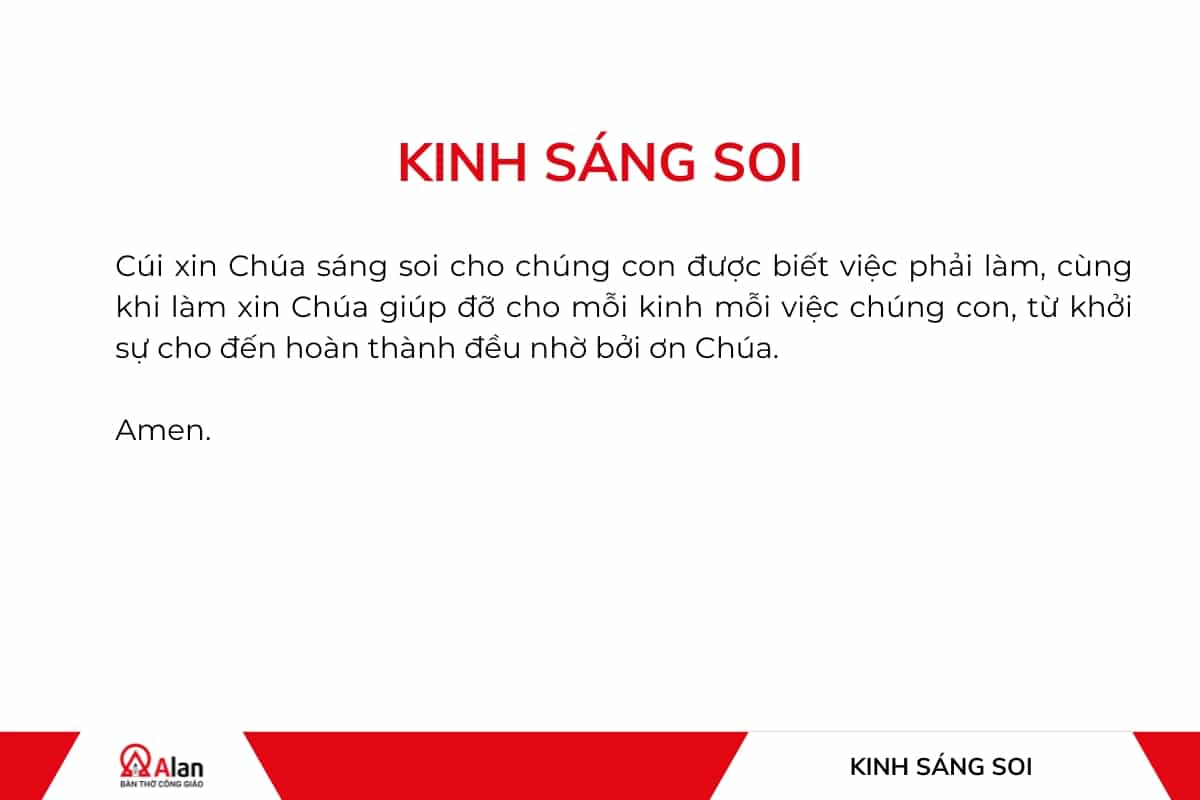 KINH CHÚA SÁNG SOI